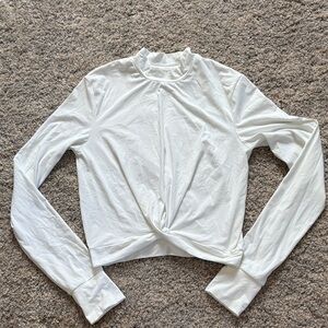 BuffBunny Classic White Long Sleeve Twist Tee